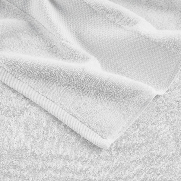 JLA Home Madison Park Signature - 100% Turkish Cotton Bath Sheet Set — Spa-Soft Low-Twist Plush, Highly Absorbent Dobby Border, OEKO-TEX Approved White MPS73-531