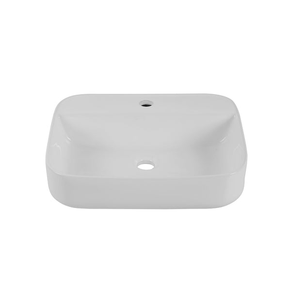 English Elm Bothwa Square Ceramic Vessel Sink Glossy White Cupc Certified Countertop Bath Basin B2724P262845