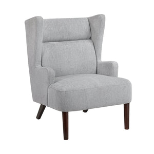 English Elm Contemporary Chenille Wingback Accent Chair with Solid Wood Legs, High-Density Foam Comfort Lounge Grey 30.5 L x 28.5 W x 17.5 H B011P304418