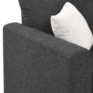 English Elm 76.5" Convertible Sectional Sleeper Sofa with Chaise and Hidden Storage Compartment Dark Gray B355S00013