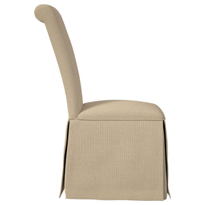 English Elm Catrina Elegant Upholstered Skirted Dining Chair Set of 2 with Rolled Tall Back, Plush Comfort and Chic Style khaki B062P299963