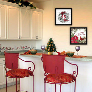 English Elm Trendy Decor 4u Cardinal Wreath Folk Art Two Piece Black Framed Print Set B067P256620