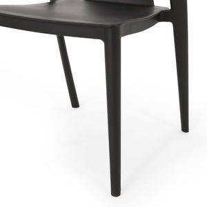 English Elm Christopher Knight Home® - ORCHID Weather-Resistant Outdoor Chair with Curved Backrest, Durable Polypropylene Blend for Patio Comfort Black 32.5 L x 24 W x 20.5 H 68373.00BLK