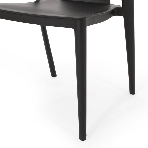 English Elm Christopher Knight Home® - ORCHID Weather-Resistant Outdoor Chair with Curved Backrest, Durable Polypropylene Blend for Patio Comfort Black 32.5 L x 24 W x 20.5 H 68373.00BLK