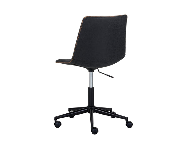 Sunpan Cal Office Chair - Stylish Mid-Century Design with Adjustable Height and Smooth Mobility for Comfort Antique Black