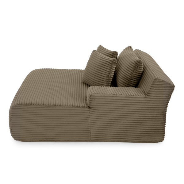 English Elm Single Frameless Velvet Lounge Chair Plush High Density Foam Accent Seat for Living Room Brown W487P420018