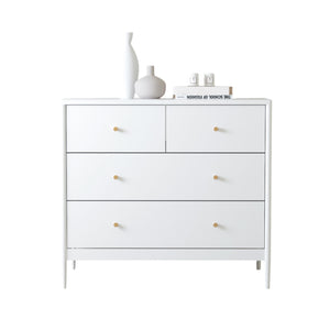 English Elm White Classic 4-Drawer Kids Dresser – Solid Poplar & Engineered Wood, Child-Safe, Anti-Tip, 35.4" Wide Storage Appeal W808P298011
