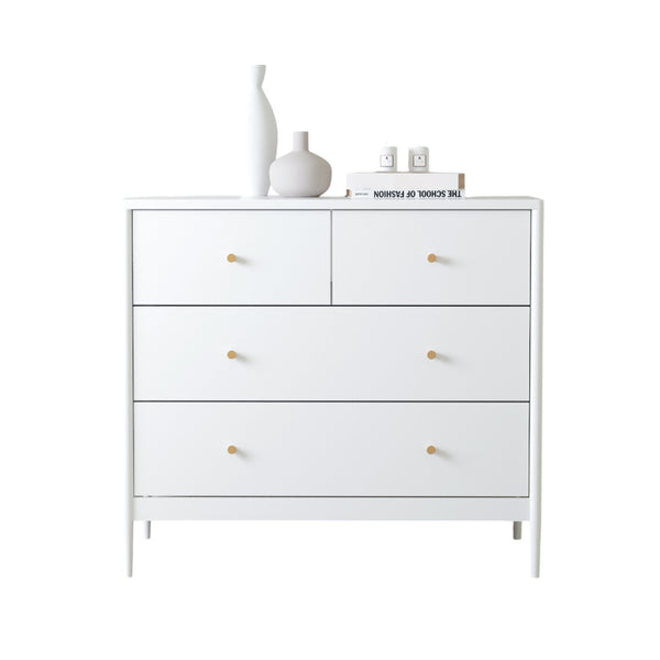 English Elm White Classic 4-Drawer Kids Dresser – Solid Poplar & Engineered Wood, Child-Safe, Anti-Tip, 35.4" Wide Storage Appeal W808P298011