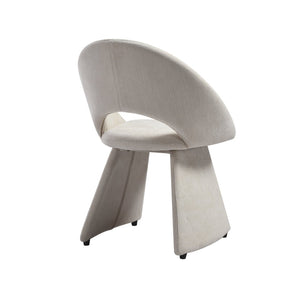 English Elm Angelina Curved Back Upholstered Dining Chairs Set of 2 Cream Modern Armless B2736P464808