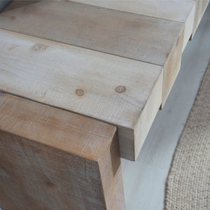 English Elm Modern Rustic 71" Console Table with Sculpted Block Apron, Narrow 15" Depth for Hallway & Foyer Elegance W2729P239169