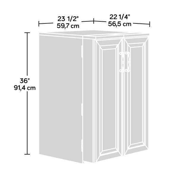 English Elm Craft Station with Drop-Leaf Extension, Brown Khaki Pine Finish — Compact Crafting Workstation w/ Storage B356P402737