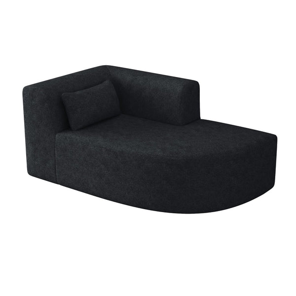 English Elm Upholstered Boucle Sofa with Lumbar Pillow Pocket Spring Seating for Living Room Black N719P250551B