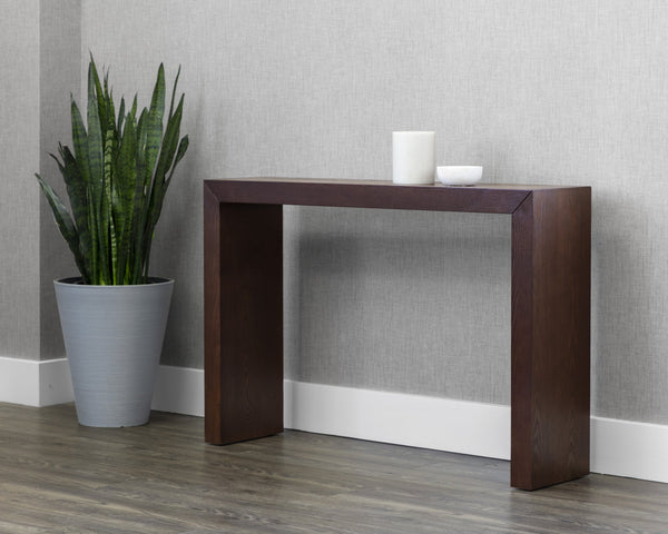 Sunpan Arch Console Table - Sleek Contemporary Design Perfect for Small Spaces and Versatile Home Decor Mahogany