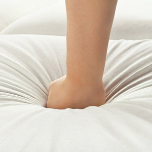 English Elm U_Style Modular U-Shaped Corner Sofa with Two Ottomans, 6-Seat Polyester Comfort, Removable Covers Beige WY000429AAA