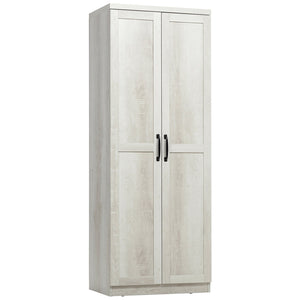 English Elm Homcom 63" Freestanding Kitchen Pantry With 5-Tier Shelving, Adjustable Storage & Antique White Finish W2225P229353