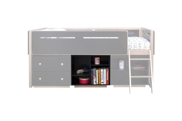 English Elm Black Black and Rose-Gold 2-Shelf Bookshelf with Cabinet Base, KD Assembly, Stylish Open Storage Solution B062P209198