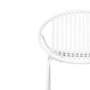 English Elm Christopher Knight Home® - Patio Ergonomic Stackable Dining Chairs with Breathable Cutout Backs, Metal Legs, 300lb Capacity White N768P192555W