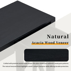 English Elm U_Style 60'' Acacia Veneer Console Table - Stylish X-Base With 4 Drawers & Open Shelf For Versatile Storage N711P289747B-GIGA