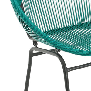 English Elm Christopher Knight Home® - NUSA Modern Outdoor Wicker Club Chairs Set of 2 with Durable PE Rattan Weave and Sleek Iron Frame Teal N775P198603T