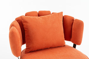 English Elm Decorative Chenille Barrel Tub Chair with Pocket Coil Cushion for Cozy Reading Nooks Orange W5188P462023