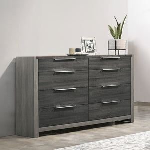 English Elm Modern Five-Drawer Storage Chest with Full-Extension Dovetail Drawers and Sleek Metal Handles, 38W Gray 67 L x 19 W x 43 H B2741P405636