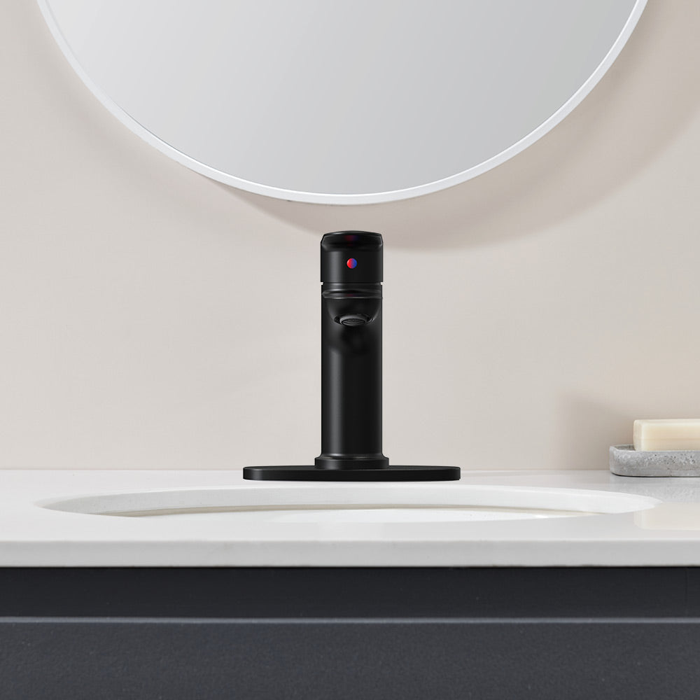 English Elm Matte Black Single Handle Bathroom Faucet For 1 Or 3 Hole Sinks - Sleek, Durable, Easy Install! T3177P289663