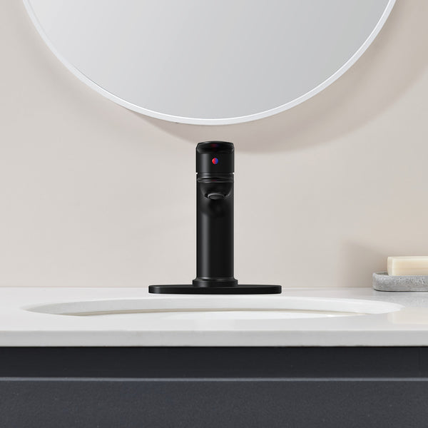 English Elm Matte Black Single Handle Bathroom Faucet For 1 Or 3 Hole Sinks - Sleek, Durable, Easy Install! T3177P289663