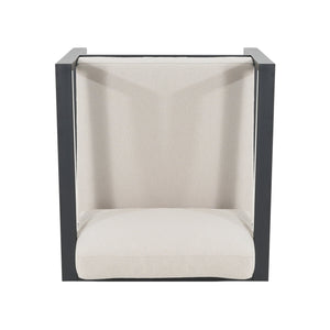 English Elm Christopher Knight Home® - NAVAN Aluminum 4-Piece Chat Set with Beige Olefin Cushions, Black Finish, Comfortable Outdoor Seating N775P243378B