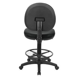 OSP Home Furnishings Sculptured Ergonomic Drafting Chair with Lumbar Support Padded Seat and Adjustable Footring DC550-297