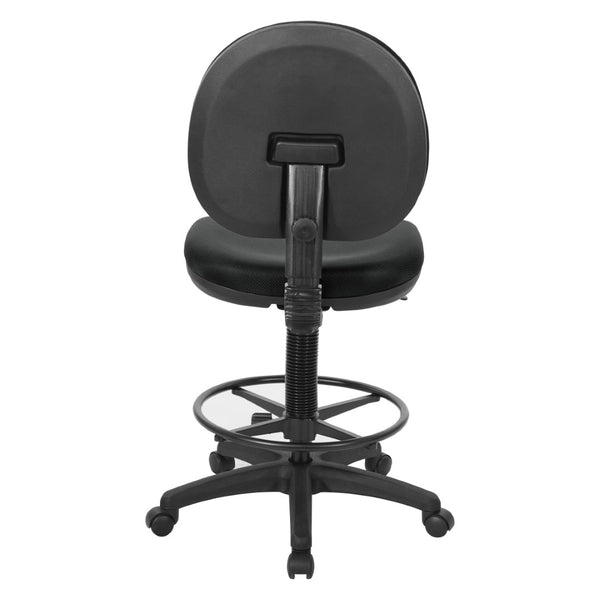 OSP Home Furnishings Sculptured Ergonomic Drafting Chair with Lumbar Support Padded Seat and Adjustable Footring DC550-297