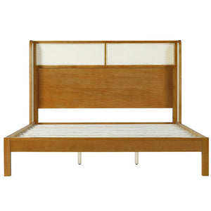 English Elm Christopher Knight Home® - Premium Rubber Wood King Bed Frame With Headboard - Stylish Mid Century Modern Design For Comfort N770P290471N_N770P290482N