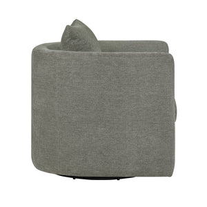 English Elm Sutton Ultra-Soft Gray Swivel Barrel Chair with Pocket Coil Seat, Reversible Cushions, Stain-Resist B050P322585