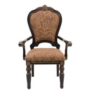 English Elm Traditional Russian Hill Armchairs Set of 2 with Gold Tipped Finish, Jacquard Upholstery, Elegant Dining Seating Cherry 45 L x 22 W x 15.5 H B011P321313