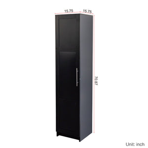 English Elm Stackable Wall Cabinet 70.87" High White – Slim 15.75" D x 15.75" W Modular Storage with Shelves W331P187587
