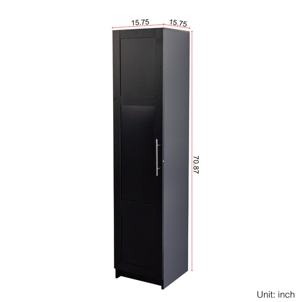 English Elm Stackable Wall Cabinet 70.87" High White – Slim 15.75" D x 15.75" W Modular Storage with Shelves W331P187587