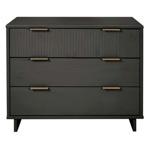 English Elm Granville 38" Dresser In Charcoal Gray – Stylish 3-Drawer Storage With Glam Accents For Modern Decor B365S00078