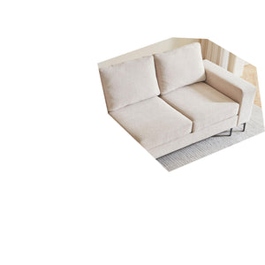 English Elm 97" Convertible L Shaped Sectional Sofa with Corduroy Upholstery, Left Chaise, Durable Cozy Beige W791P241213