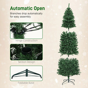 English Elm 7ft Slim Fir Artificial Christmas Tree with 350 Color Shifting Led Lights and Remote T3971P412509