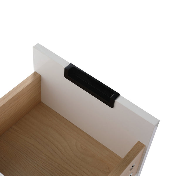 English Elm 12" Bathroom Side Cabinet - Elegant Wall-Mounted Design With 2 Soft-Close Drawers & Glossy Finish W999P312083