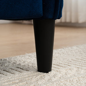 English Elm Convertible Convertible sofa with storage footstools, compact U-shaped 2-seater for small spaces, durable fabric comfort Blue W2012P252427