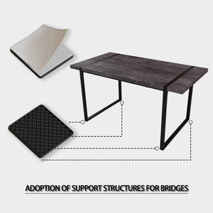 English Elm 59" Modern Farmhouse Dining Table Set - 6-Piece Mdf & Metal With Pu Armless Chairs, Stylish & Durable W2189S00217