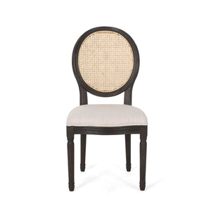 English Elm Christopher Knight Home® - DININGCHAIR Handcrafted Wicker & Fabric Dining Chair Set with Padded Seat, Rubberwood Frame Elegance Beige 65164.00BGE