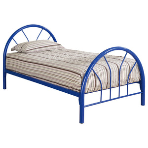 English Elm Kingston Twin Over Full Metal Bunk Bed with Sleek Tubular Frame, Dorm-Chic Design and Space-Saving Style Blue B062P340735