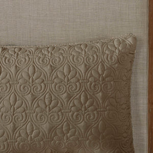 JLA Home Madison Park - 3 Madison Park Quebec Quilted Bedspread Set with Split-Corner Pleats, Box Stitching & Antimicrobial Protection Khaki MP13-6478