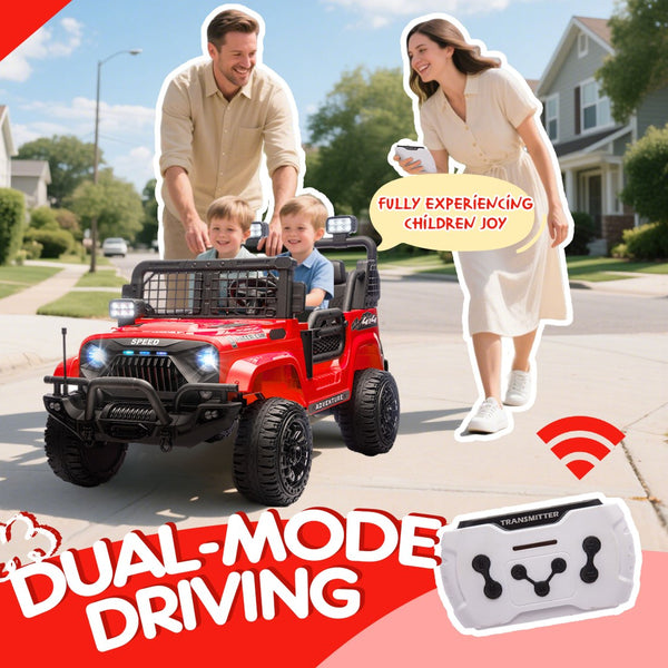 English Elm 24v Two Seater Kids Ride on Truck with Parental Remote and Four Wheel Suspension W1578P375445
