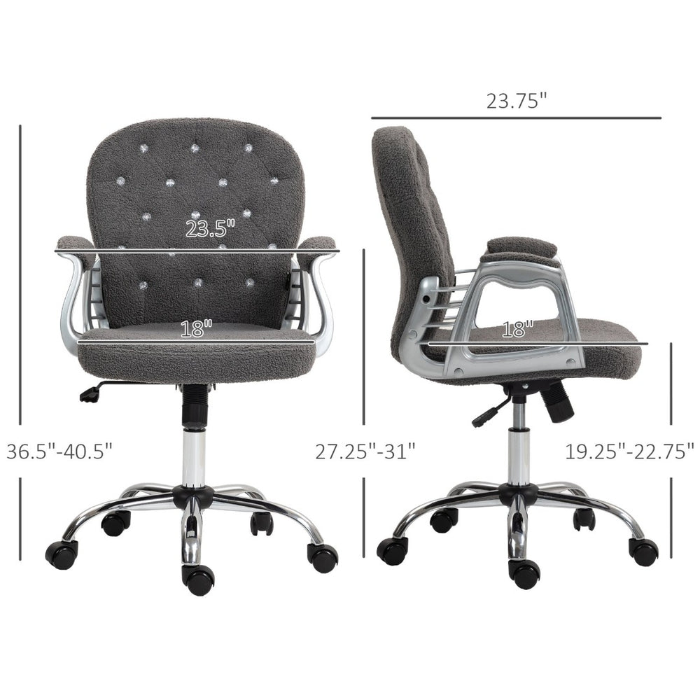 English Elm Faux Leather Swivel Desk Chair with Padded Arms Mid-back Support Home Office T3971P409630