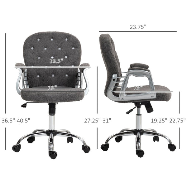 English Elm Faux Leather Swivel Desk Chair with Padded Arms Mid-back Support Home Office T3971P409630