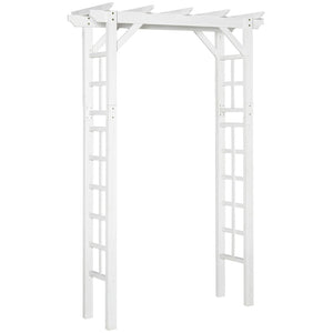English Elm Outsunny Carbonized Fir Wood Garden Arbor Arch with Lattice Roof for Climbing Vines W2225P174423