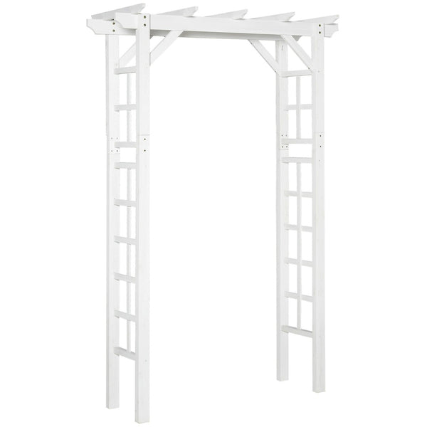 English Elm Outsunny Carbonized Fir Wood Garden Arbor Arch with Lattice Roof for Climbing Vines W2225P174423
