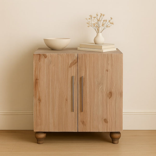 English Elm Solid Solid Wood Sandgrain Pine & Mango Sideboard with Weathered Stonedrift Finish, Rustic Storage Cabinet B182P391923